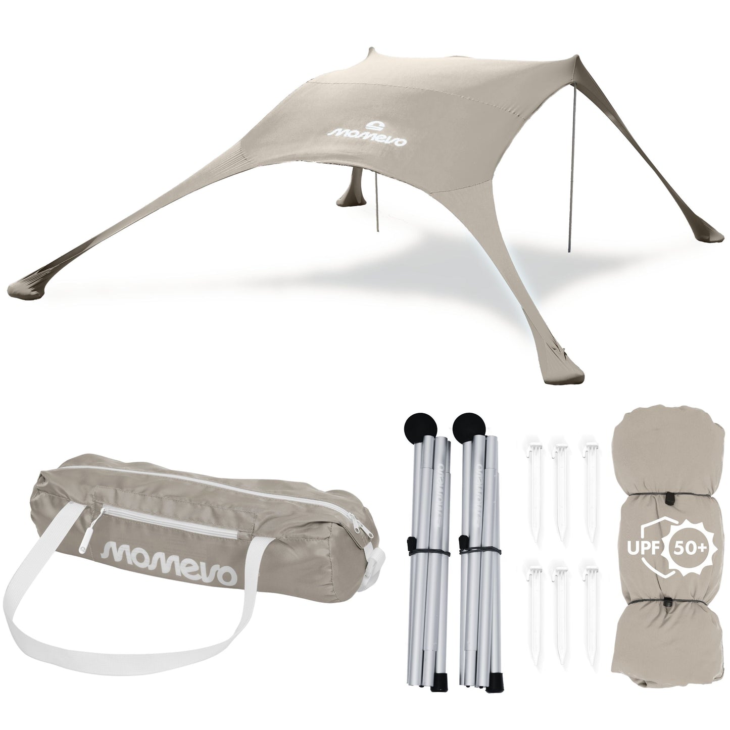 Momevo Sunsail Strandzelt Sonnensegel mit UPF50+
