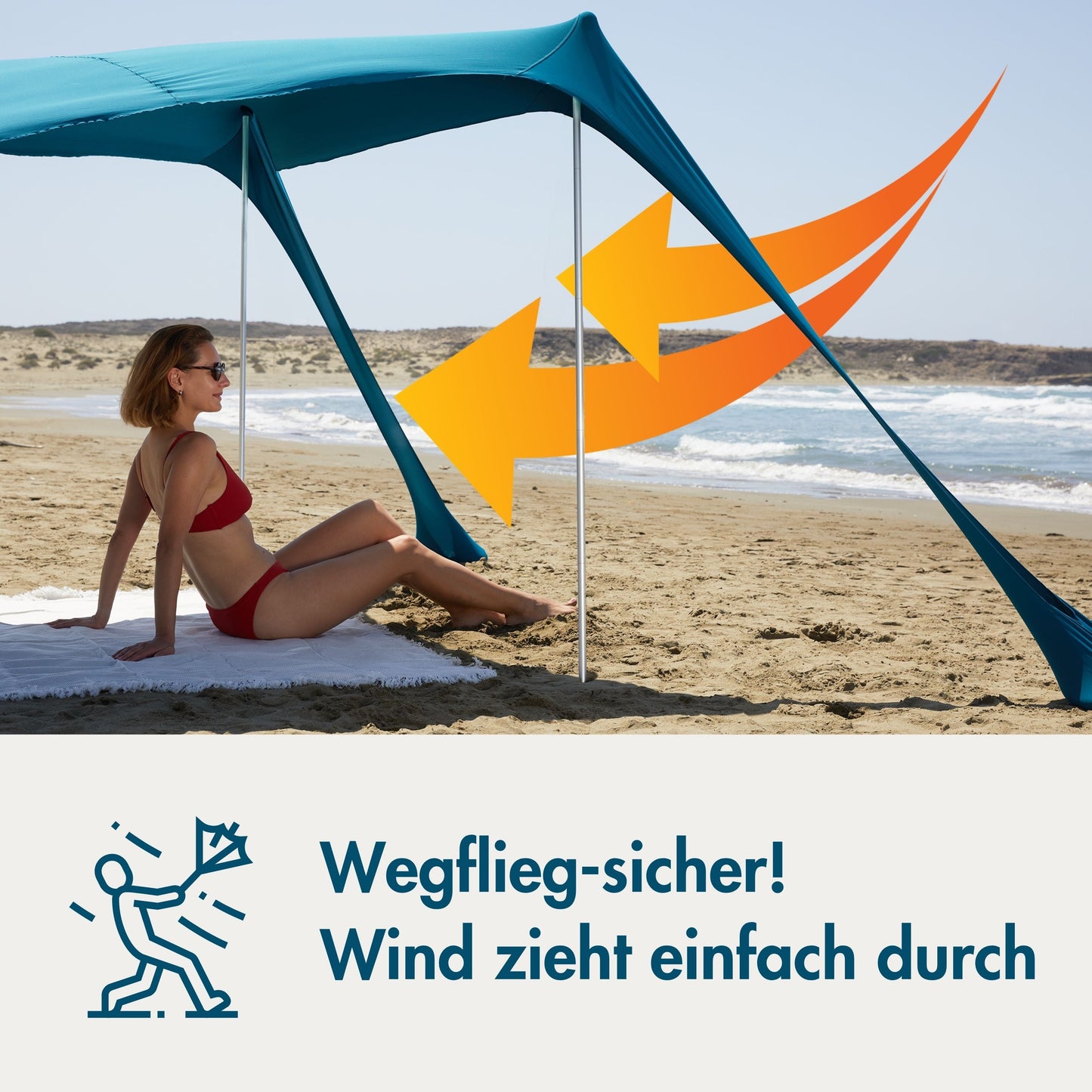 Momevo Sunsail Strandzelt Sonnensegel mit UPF50+